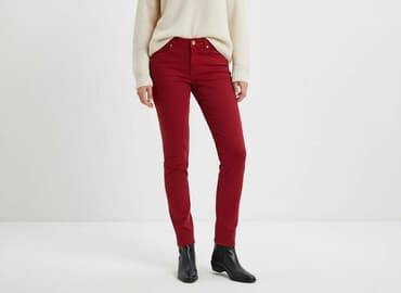 czerwone spodnie z wysokim stanem zara: Zara, Джинси жіночі, розмір S — 1