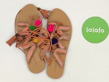 sandały na koturnie z pomponami: Papaya, Sandały damskie, rozmiar 39 — 3