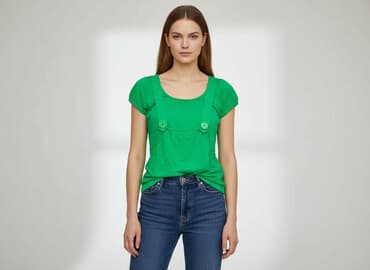 zielone bluzki koszulowe: Bluzka damska, rozmiar S — 5