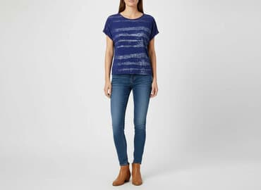 tommy hilfiger t shirt damski granatowy: Tu, T-shirt damski, rozmiar S — 7