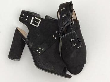 ccc srebrne sandały na obcasie: Sandały damskie, rozmiar 38 — 2