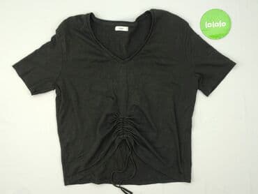 czarne t shirty w serek damskie: Reserved, T-shirt damski, rozmiar M — 2