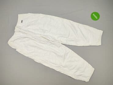 biale szerokie jeansy: Spodnie materiałowe damskie, rozmiar L — 3