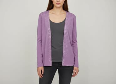 sweter z transparentnymi rękawami: Kardigan damski, rozmiar L — 6