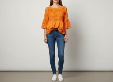 bluzki damskie pomarańczowa: New Collection, Bluzka damska, rozmiar S — 6