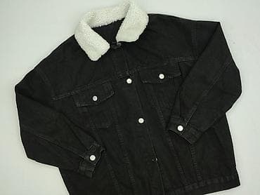 age bluza: Męska czarna kurtka jeansowa z kołnierzem z imitacji baranka (sherpa) — 1