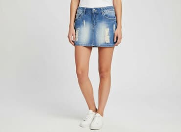 dżinsowe spódnice na szelkach: Spódnica damska, rozmiar M — 7