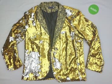 kurtki zimowe w sinsay: Złota marynarka męska z cekinami - Krój: jednorzędowa, bez zapięcia — 2