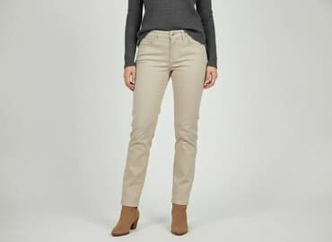 granatowe chinosy damskie: Infinity, Spodnie materiałowe damskie, rozmiar L — 6