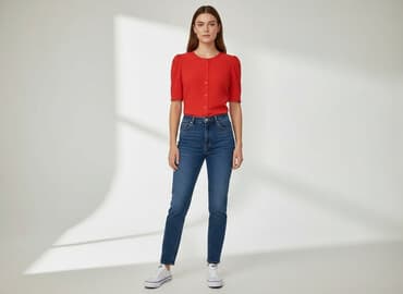 czerwona sukienki midi: Sukienka damska, rozmiar L — 1