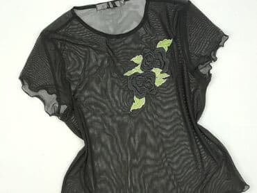 top z piórami czarny: Bluzka damska, rozmiar S — 1