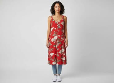 krótka czerwona sukienki na wesele: Sukienka damska, rozmiar S — 5