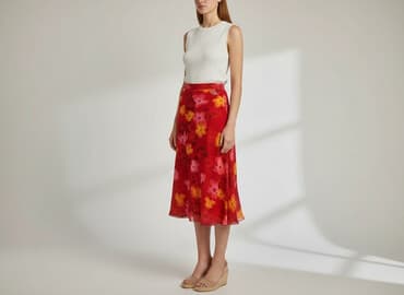 rozkloszowane spódnice midi w kwiaty: Women`s skirt, size S — 1