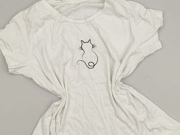 ubrania z kotami: T-shirt damski, rozmiar 2XL — 2