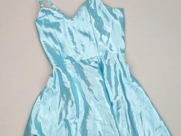 sukienki błękitna na wesele rękawek: Sukienka damska, rozmiar S — 1