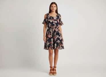 sukienka rozkloszowana dekolt łódka: Sukienka damska, rozmiar S — 5