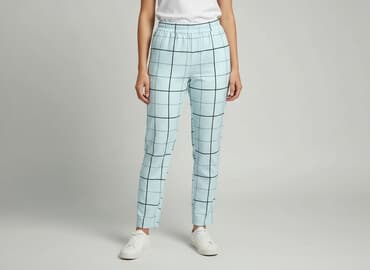 spodnie piżamowe w kratę damskie: Spodnie materiałowe damskie, rozmiar S — 6