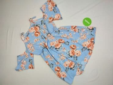 niebieska sukienka w kwiaty na wesele: Sukienka damska, rozmiar S — 4