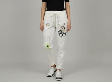 spodnie z zapięciem na nogawkach: Material trousers for women, size M — 1