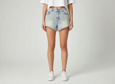 ogrodniczki jeansowe damskie krótkie: Szorty damskie, rozmiar S — 8