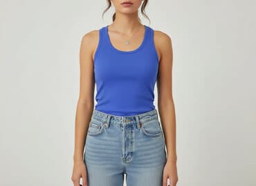 niebieska bluzki koszulowe: T-shirt damski, rozmiar S — 1