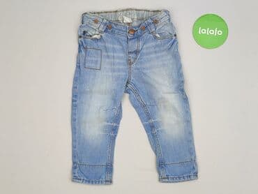 potargane jeansy: Spodnie jeansowe, H&M, 9-12 miesięcy, stan - Bardzo dobry — 2