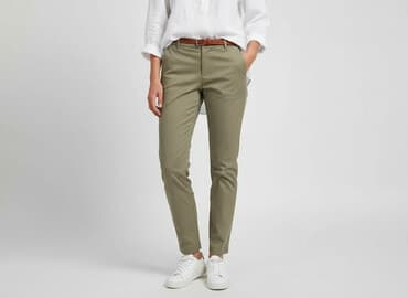 granatowe chinosy damskie: Jake*s, Spodnie materiałowe damskie, rozmiar XS — 7