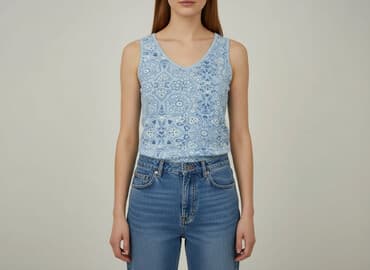 koszulka na ramiączkach jedwabna: T-shirt damski, rozmiar M — 5