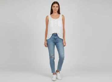 białe bluzki guess: Bluzka damska, rozmiar S — 5