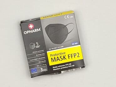 paski do sukienki srebrne: Maseczki ochronne FFP2 NR marki Opharm, w kolorze czarnym. Zapewniają — 1