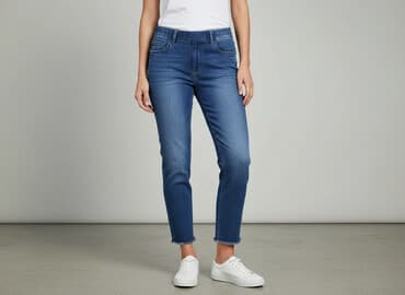 duże jeansy damskie: Spodnie 3/4 damskie, rozmiar L — 7