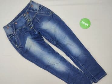 spodnie jeansy z wysokim stanem: Denim, Jeansy damskie, rozmiar M — 3