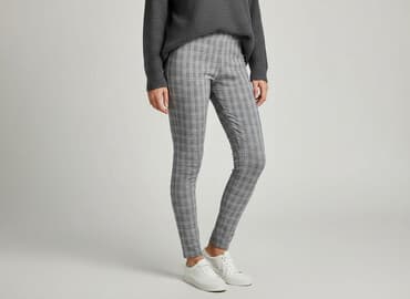 rajstopy w kratę: Leggings, Legginsy Eleganckie damskie, rozmiar L — 6