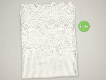 Home Decor: Biała tkanina siatkowa z koronkowym wzorem. Materiał charakteryzuje — 2