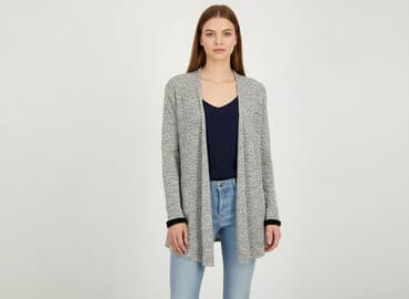 klapki z futerkiem firmowe: Kardigan damski, rozmiar S — 6