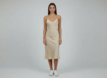 satynowa sukienka: Sukienka damska, rozmiar L — 8