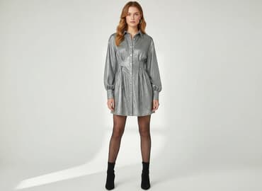 sukienki połyskująca: Bershka, Sukienka damska, rozmiar S — 7