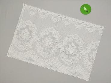 gotowe zasłony: Biała firanka z koronki – panel z ażurowym, kwiatowym wzorem. - — 2
