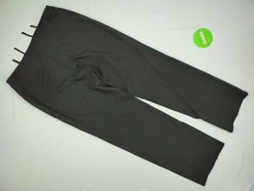 spodnie z wysokim stanem czarne eleganckie: Material trousers for women, size 4XL — 4