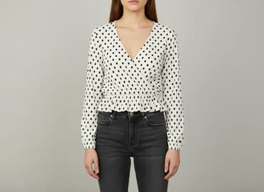 czarne bluzki w biale grochy: Miss Selfridge, Bluzka damska, rozmiar XS — 7