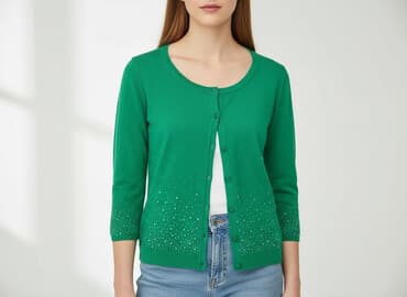 zielona kurtka zara: SuiteBlanco, Kardigan damski, rozmiar S — 6