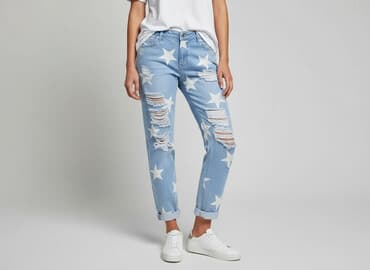 biale szerokie jeansy: Noisy May, Jeansy damskie, rozmiar S — 8