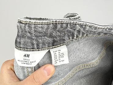 spodnie dresowe grube: Spodnie jeansowe, H&M, 13 lat, 152/158, stan - Idealny — 4