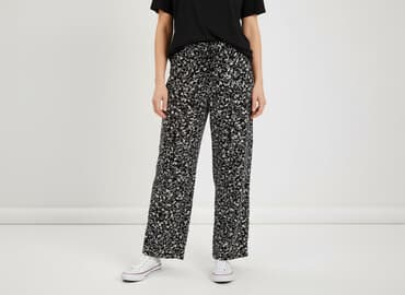 spodnie plus size: Material trousers for women, size L — 1