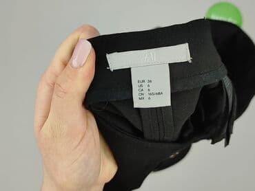 krótkie czarne spodenki z wysokim stanem: H&M, Szorty damskie, rozmiar S — 4