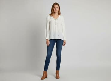 sweter piórkowy na drutach: Yessica, Bluzka damska, rozmiar L — 7