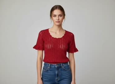 ażurowa bluzka na szydełku schemat: Bluzka damska, rozmiar S — 1