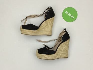 buty na koturnie z futerkiem: Sandały damskie, rozmiar 37 — 5