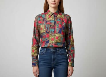 koszula lata 70 damska: Koszula damska, rozmiar L — 1