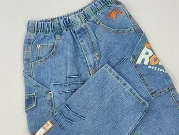 koszulka z nadrukiem bershka: Spodnie jeansowe, 4-5 lat, 104/110, stan - Idealny — 1